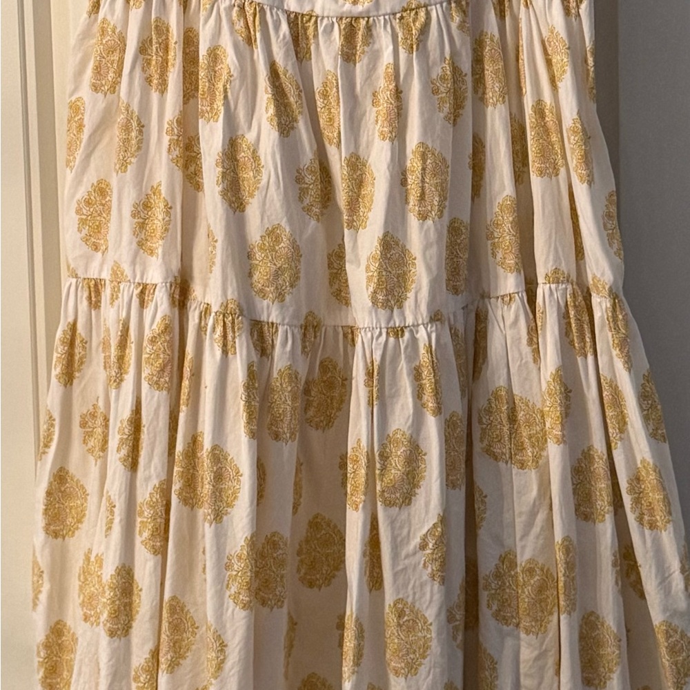 J. Crew Cream and Gold A-Line Summer Dress